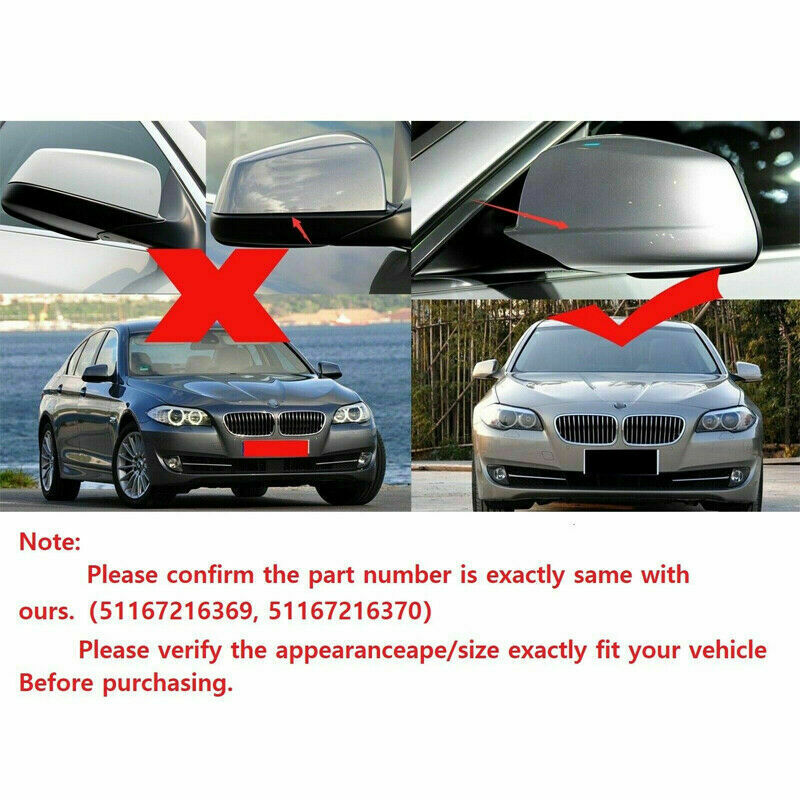 Side Wing Rearview Mirror Cover Cap For BMW 5 Series F10 F11 F18 Lci 2011-2013