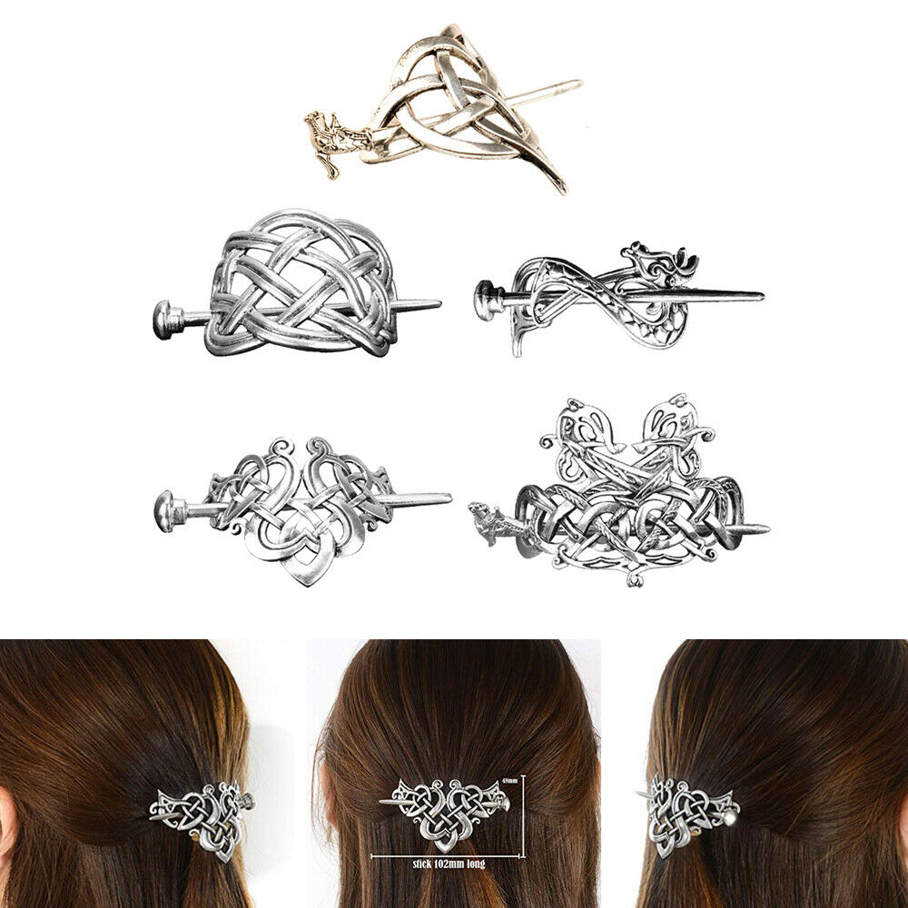 5Pcs Celtic Knot Hair Clip Viking Hair Stick Hairpins Hair for Hair Braids