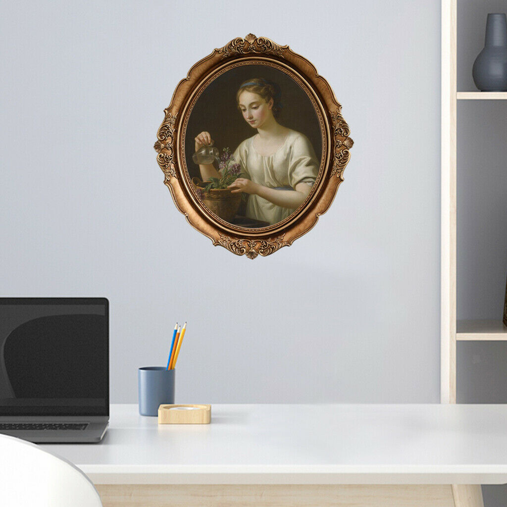 Retro Style Oval Picture Frame Photo Holder Frame Wall Mounted Ornament