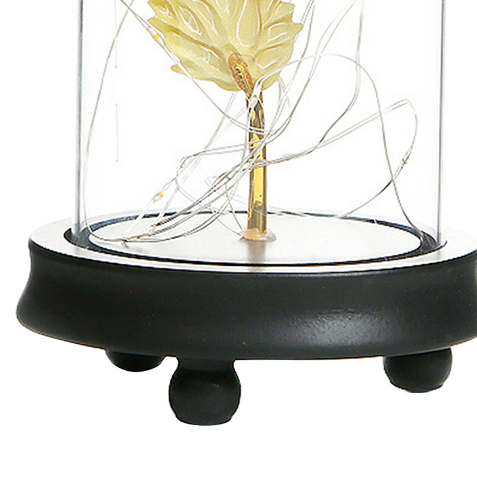 Everlasting Rose in Glass Dome Flower LED Lamp Light for Wedding Anniversary