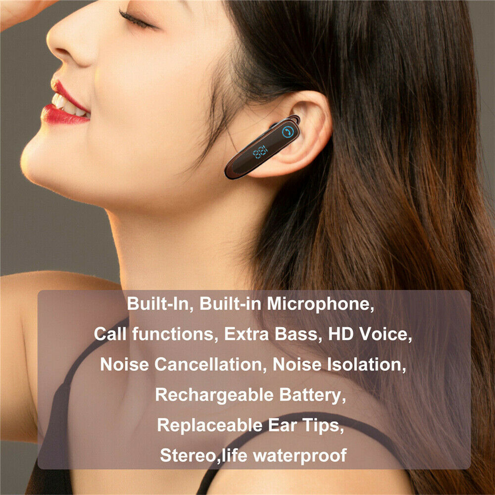 Wireless Headset Bluetooth 5.0 Business Headphone Hands-free Earphone With Mic