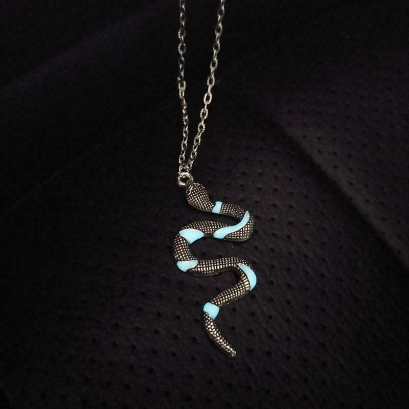 Fashion Necklace Luminous Serpent Pendant for Girls Ladies Birthday Party Gifts