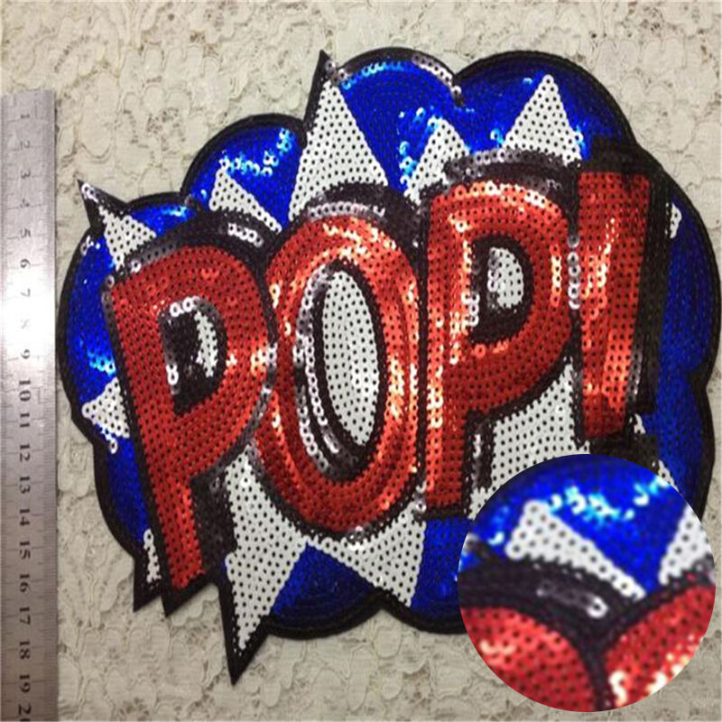 Embroidered iron on patches sequins  sequins clothing DIY Motif Appliqu.l8