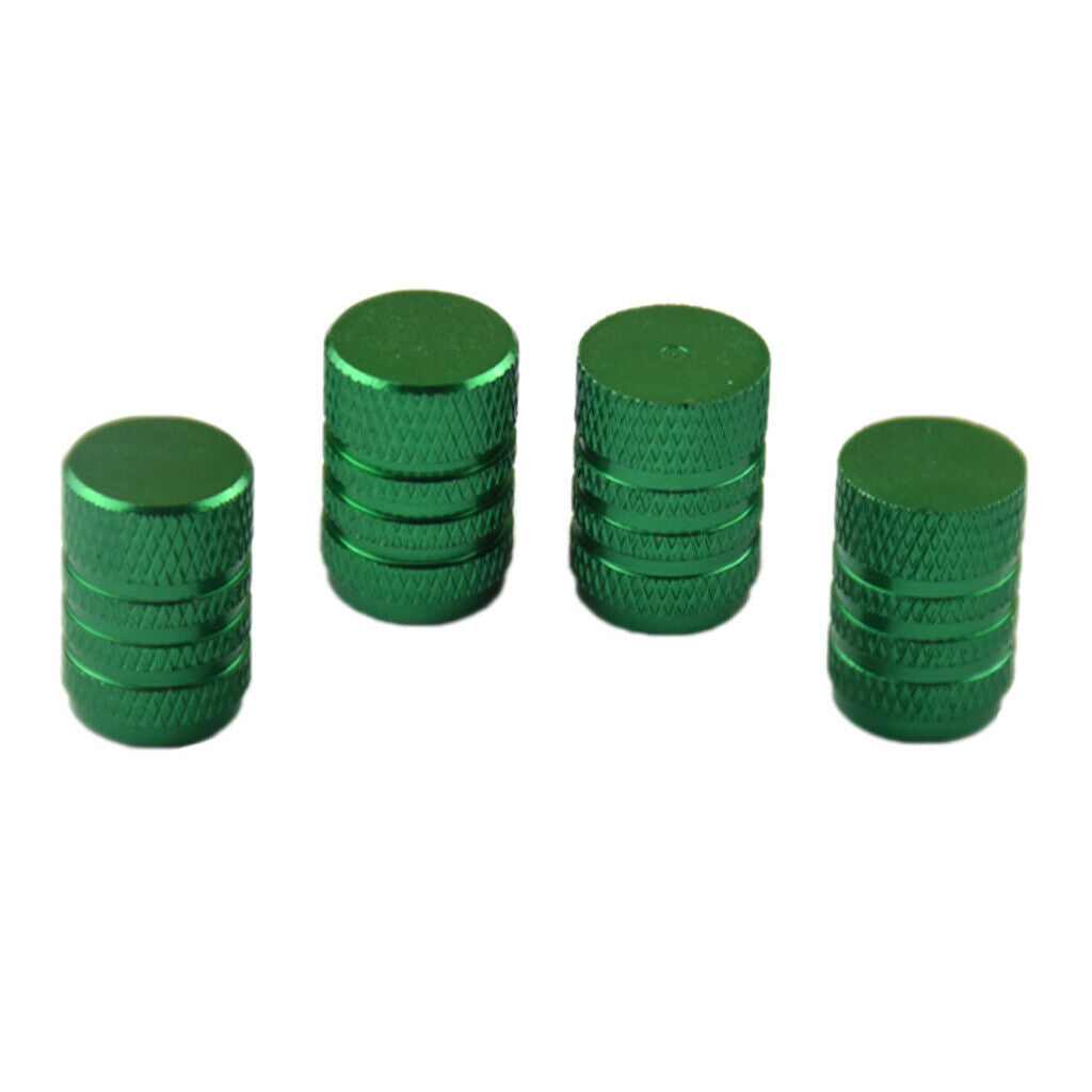 4 Pieces Car Bicycle Aluminum Wheel Tire Stem Valve Caps Dust Cover Green