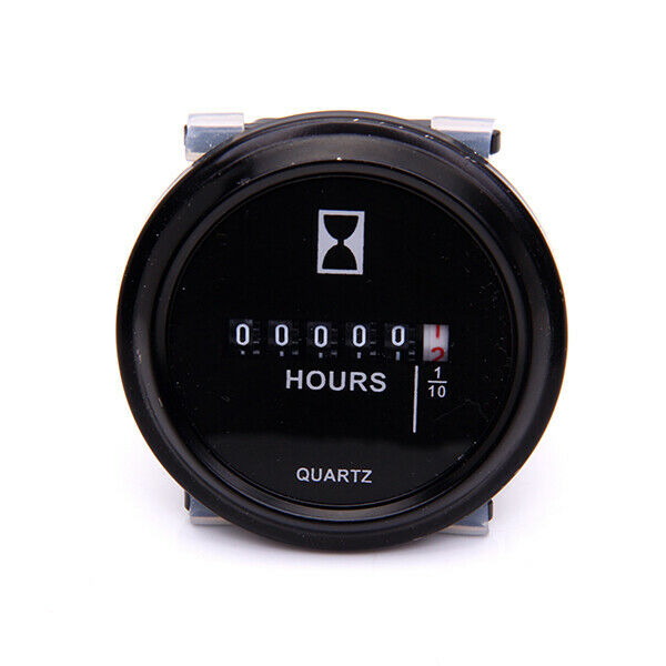 100-250VAC Round Quartz Hour Meter Gauge for Boat Car Truck Engine