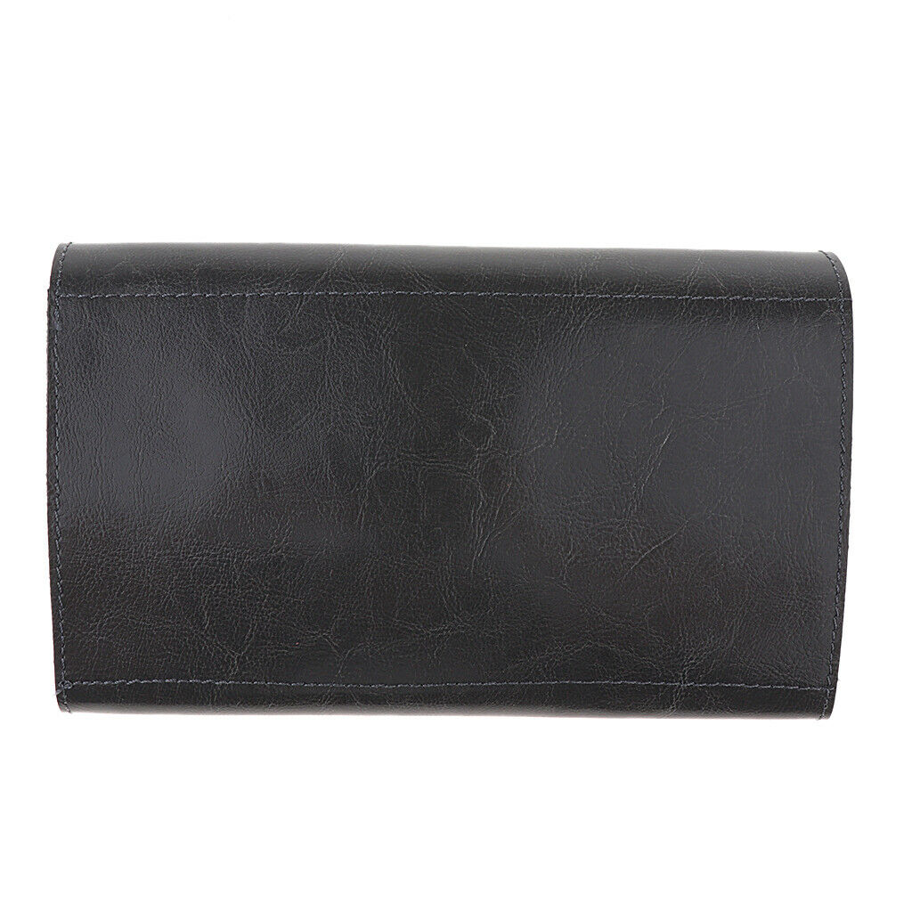 Real Leather Hair Scissor Holder Shear Holster Pouch Cutting Comb Bag Gray