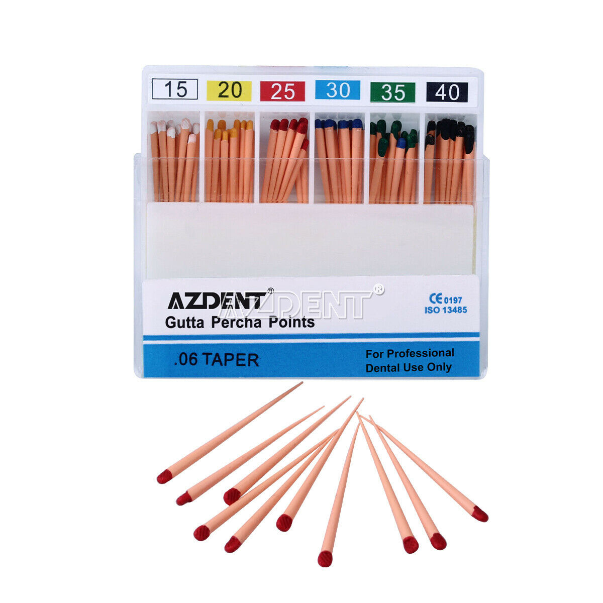 10 Packs Dental Gutta Percha Point Taper 0.06 15-40# for Professional Dental Use