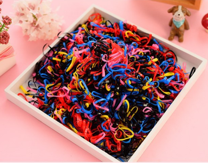 500pcs Fashion Elastic Hair Band Ties Rubber Hairband Rope Ponytail Holder Lady