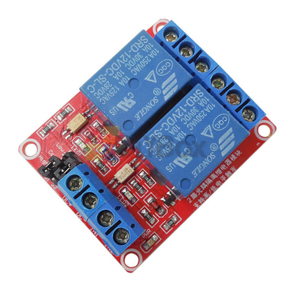 2 CH 2-Channel 12V Relay Module Optocoupler High & Low Level Trigger for Arduino