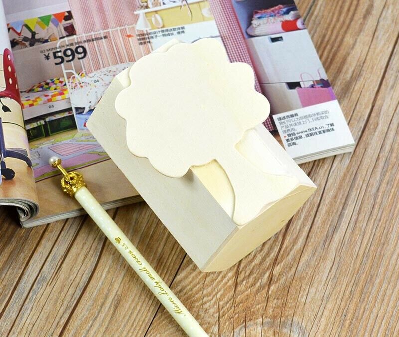 Big Tree Shape Wooden Craft Pen Case Brush Pot Pencil Desktop Storage Box Holder