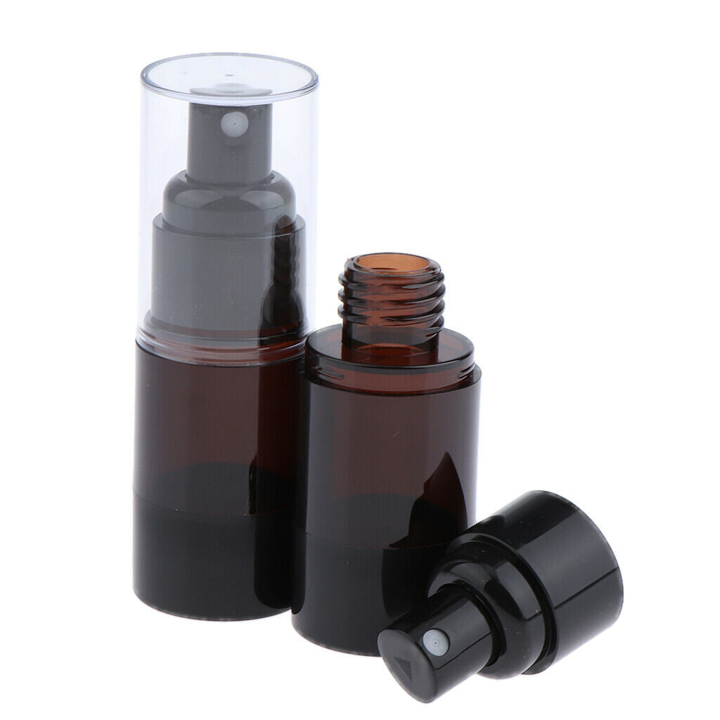 2Pcs 15ml Sterile Airless Pump Spray Bottles Refillable Cosmetic Containers