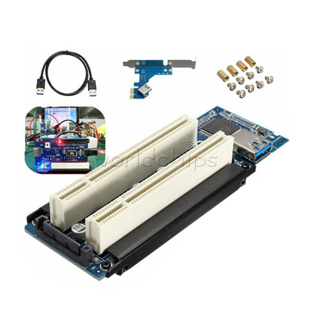 2.6 FT PCI-E Express X1 to Dual PCI Riser Extend Adapter Card With USB 3.0 Cable