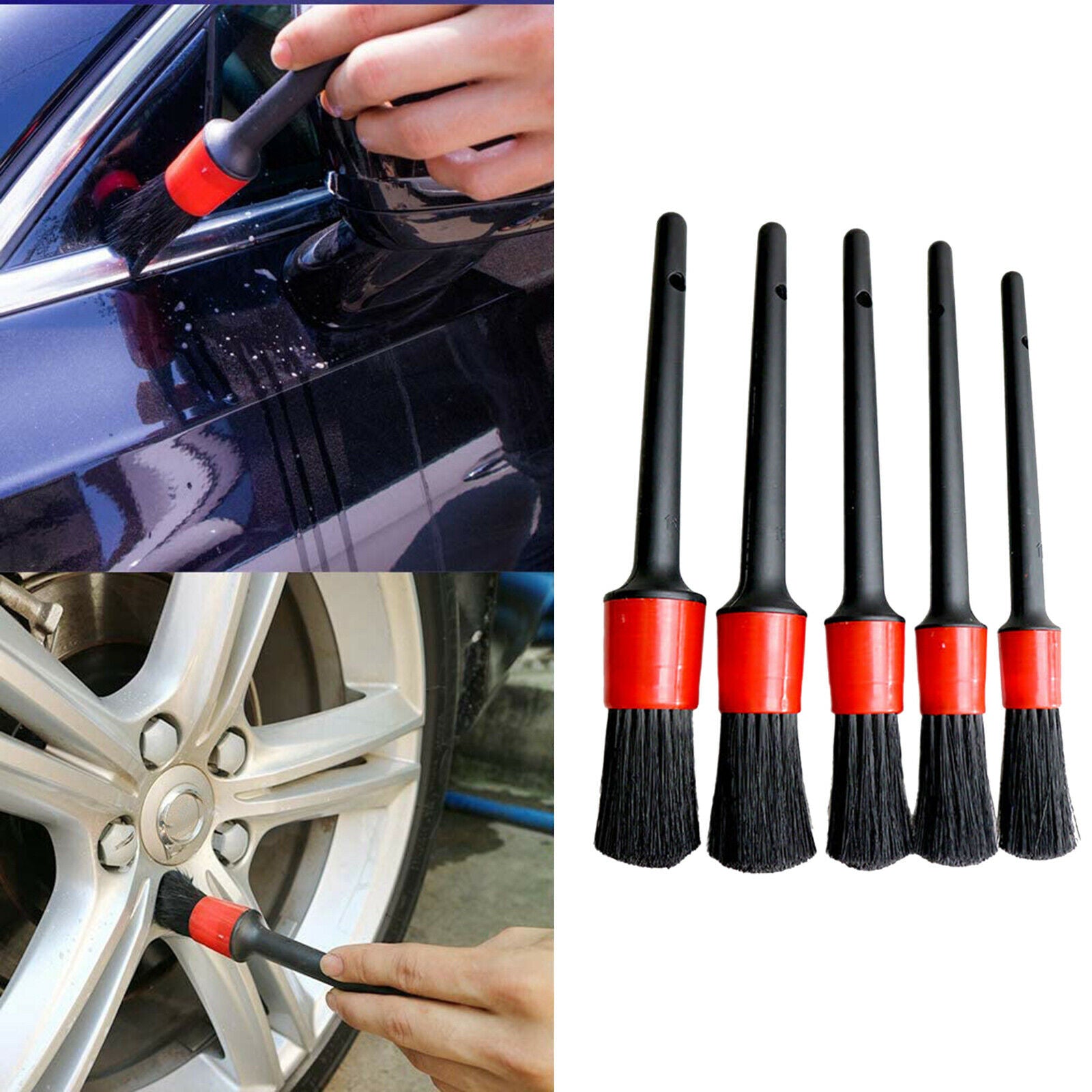5PCS Car Detailing Brush Kit Auto for Wheel Detail Clean Brush Scratch-Free