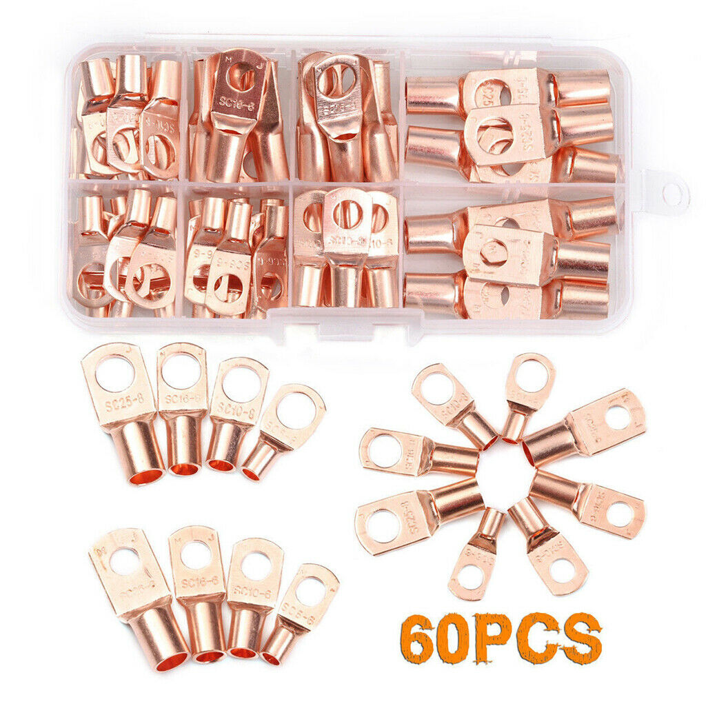 140pcs Assorted Car Auto Copper Ring Lug Terminal Wire Cable Crimp Connector
