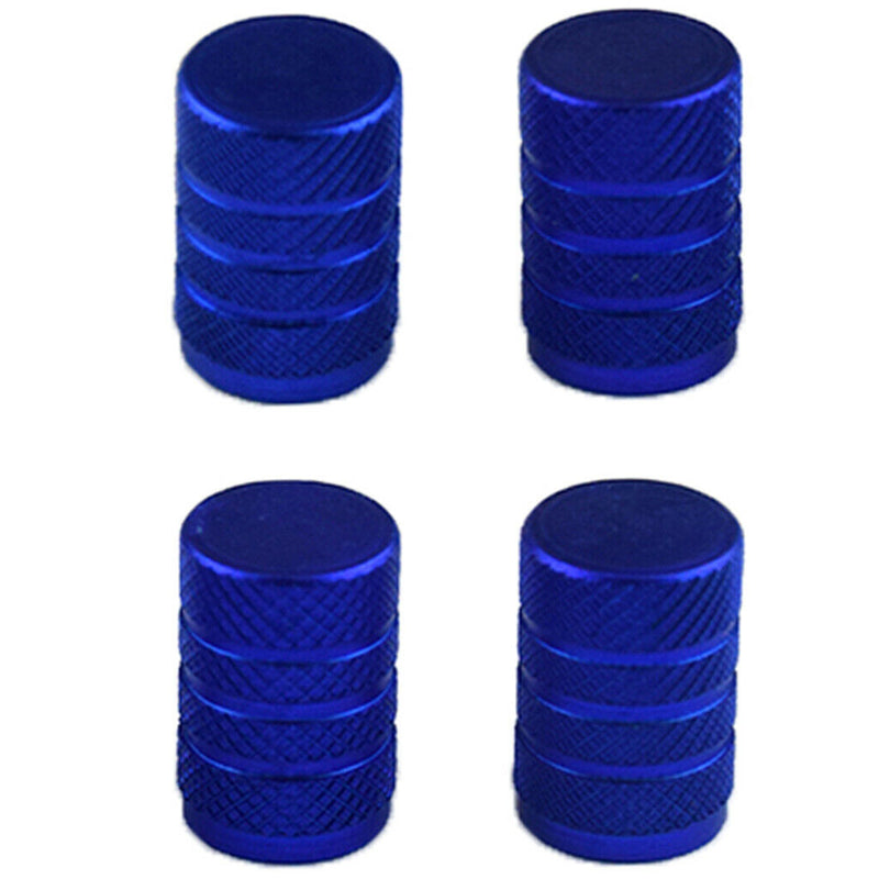 8 Pack Car Bicycle Aluminum Wheel Tire Stem Valve Caps Dust Cover Dark Blue