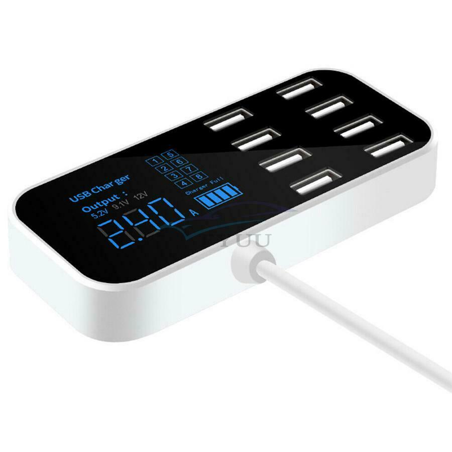 8-port Car Multi-function Charger Cigarette Lighter Hub LCD DisplayUniversal