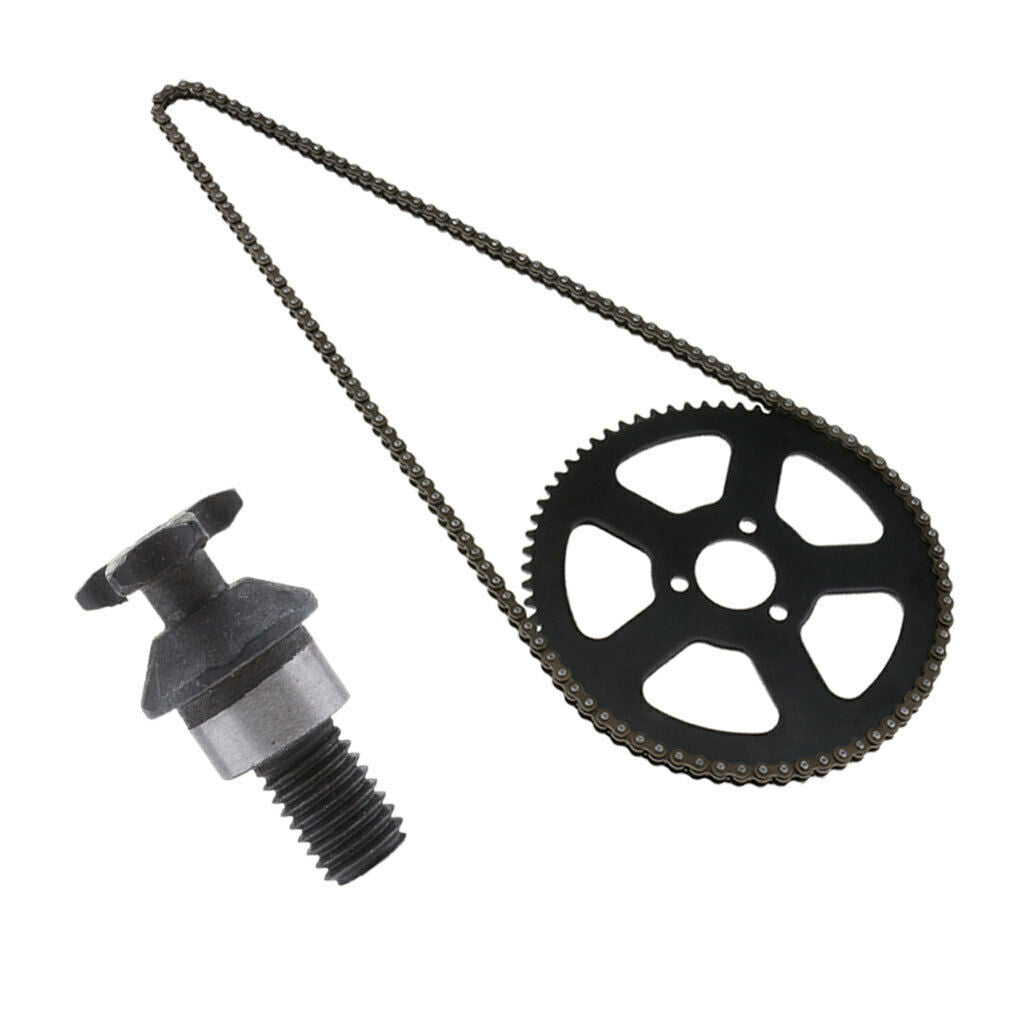 1 Set 49cc T8F 6T Front Sprocket Pinion + 68 Links Chain Rear Sprocket Black