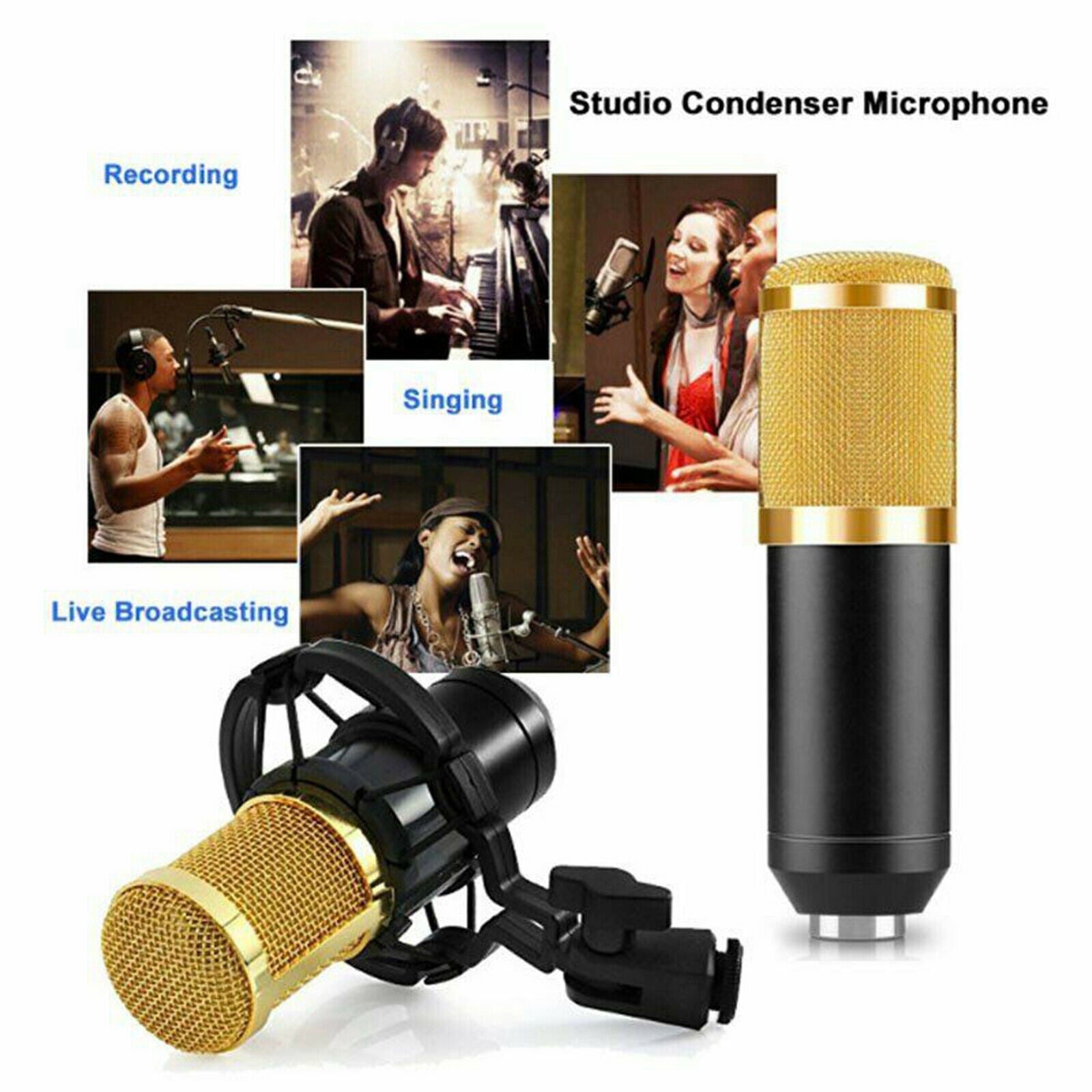 BM-800 Professional Studio Condenser Microphone Kit Cardioid Mic USB Cable