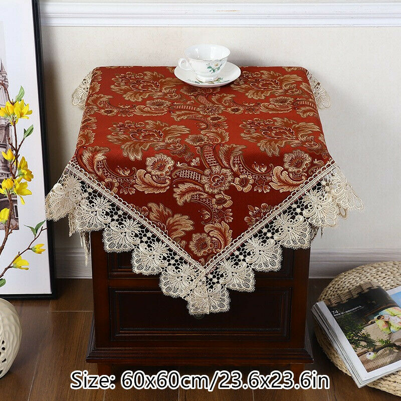 1X Chinese Lace Bedside Table Cloths Furniture Dust Covers Retro Room Decor Chic