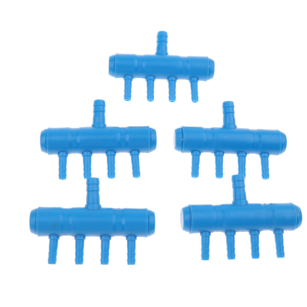 5Piece Aquarium Fish Tank Pond Pump Manifold Air Divider Valve 1 to 4 Outlet