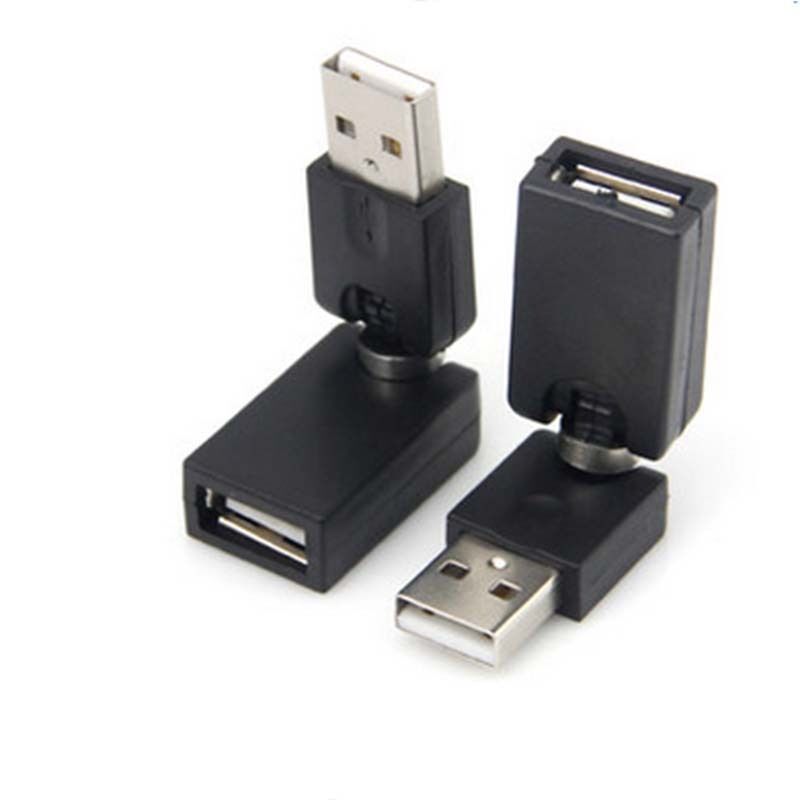 New USB 2.0 Male To USB Female 360 Degree Rotation Angle Extension Adapter Hot