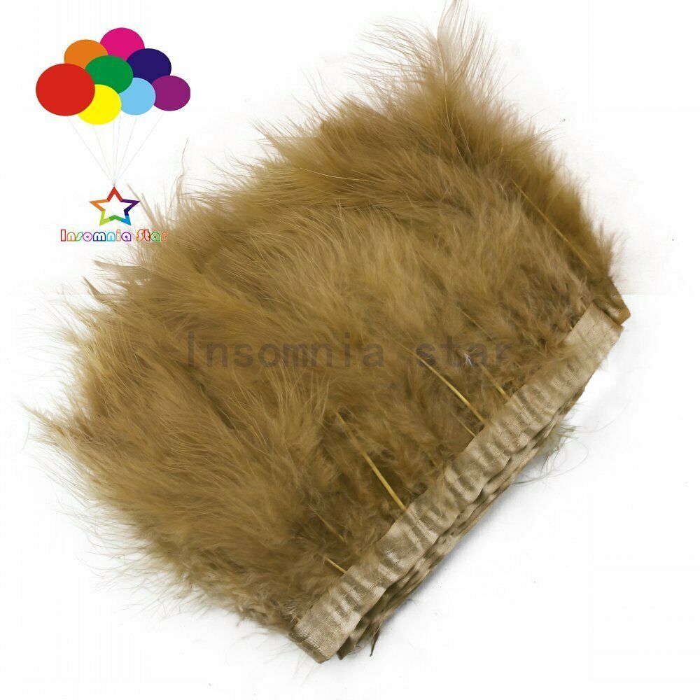 Amber 2 Meters Long 15-20cm Turkey Marabou Feather Trim Sewing Colored Craft
