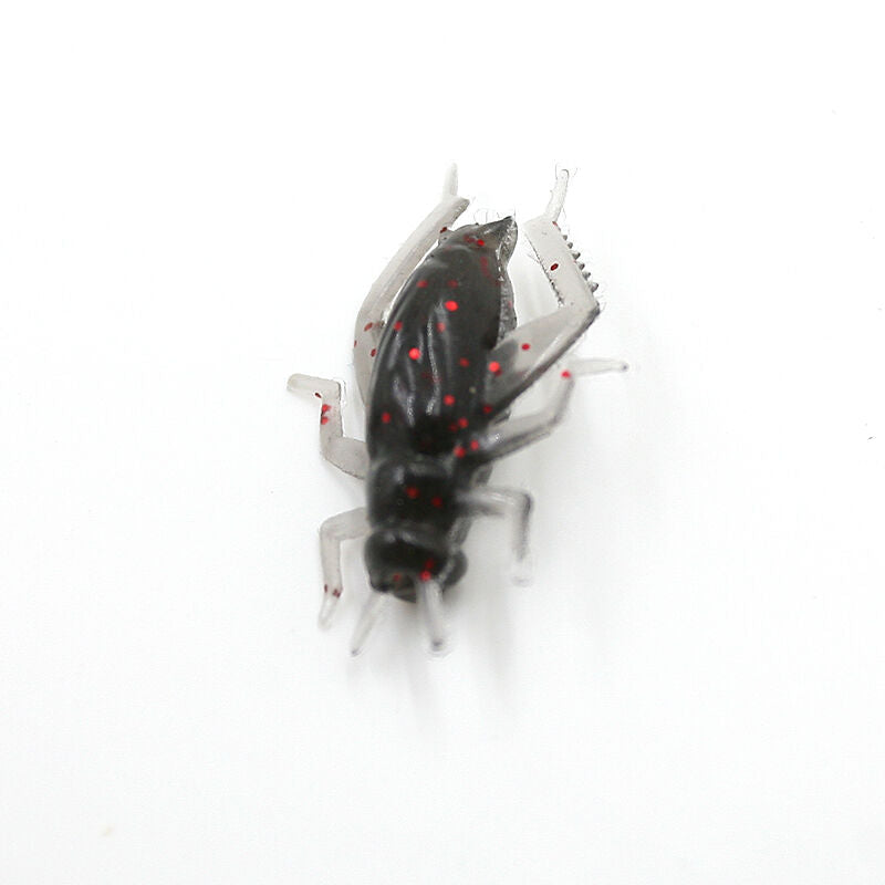 10pcs/Bag Cricket Fishing Lures Black Soft Insect Artificial Bait_DD