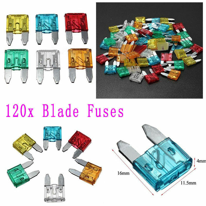 Mini Auto Blade Fuses Box Set Assorted Car Van Bike Truck Fuse 5-30A 120pcs