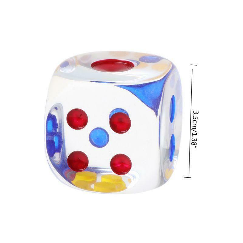 35mm Colorful Transparent Dice 6 Sides Board Game Cambling Club Party Dice