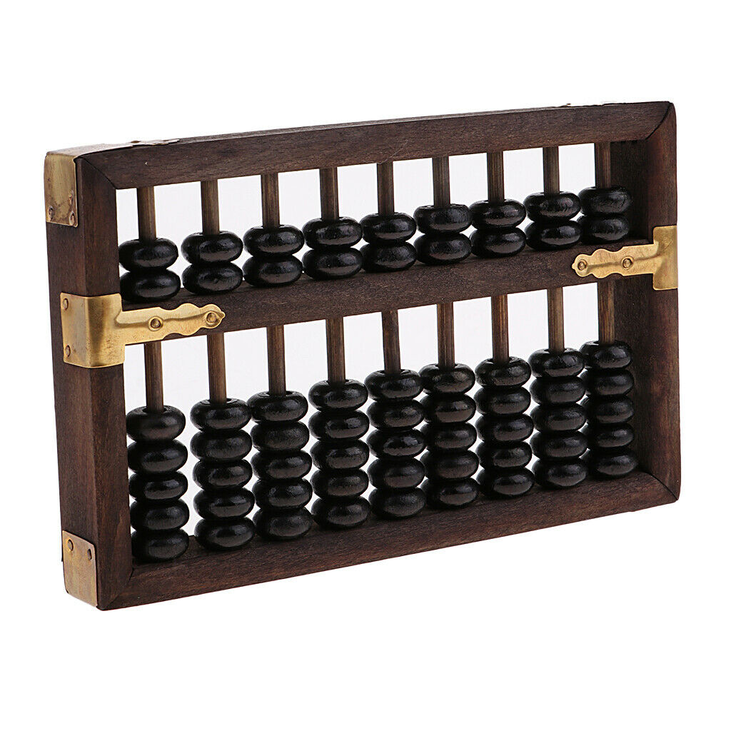 Chinese Abacus Wooden Abacus Soroban Arithmetic Calculation Tool 9 Digits