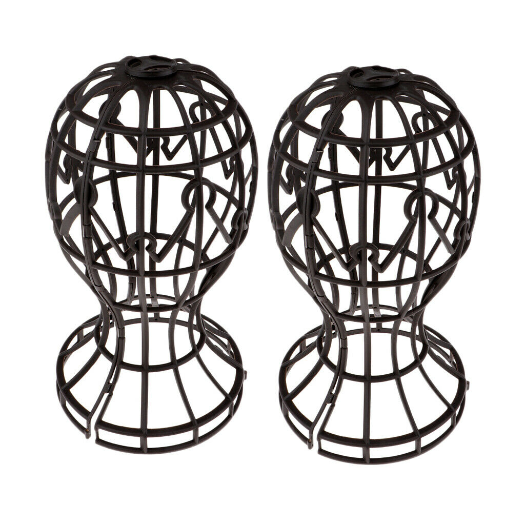 2 Packs Plastic Collapsible Wig Drying Styling Display Holder Stand Shelf