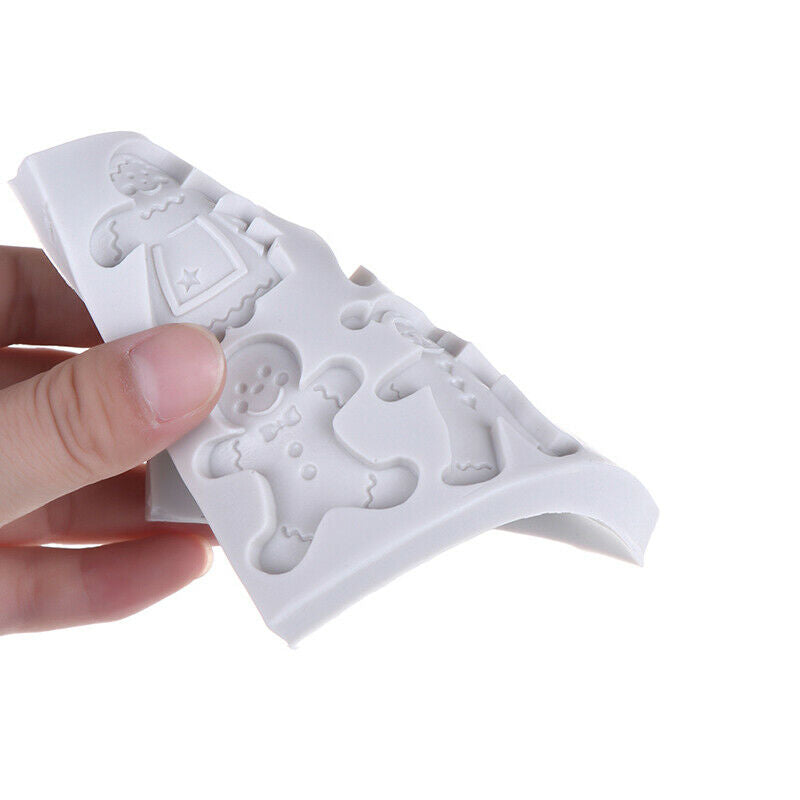 Aouke Gingerbread Man Christmas Series Silicone Mold Fondant Cake Chocolate M`DD
