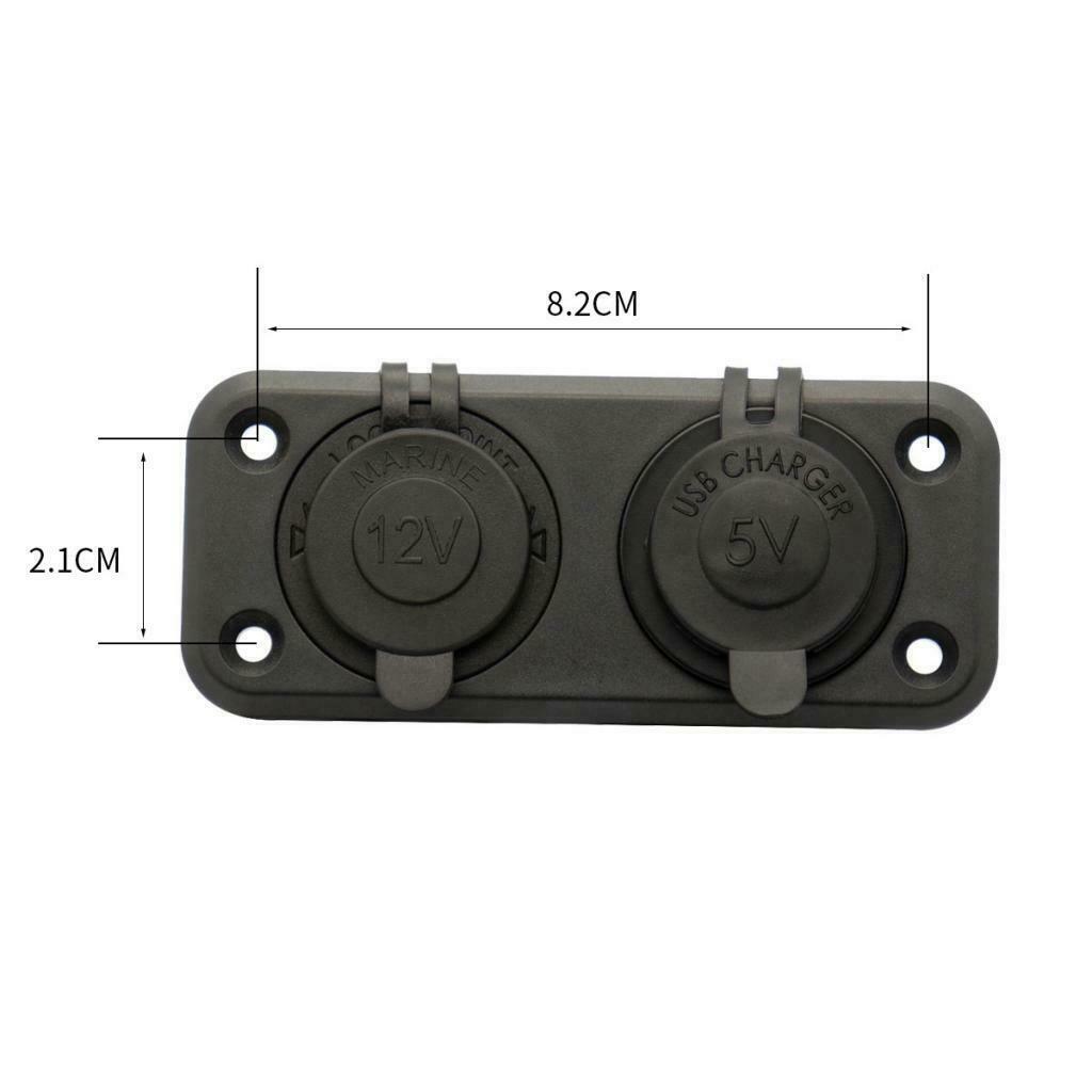 Dual USB Socket Charger 12-24V Waterproof Power Outlet for Car Boat Motorcycle
