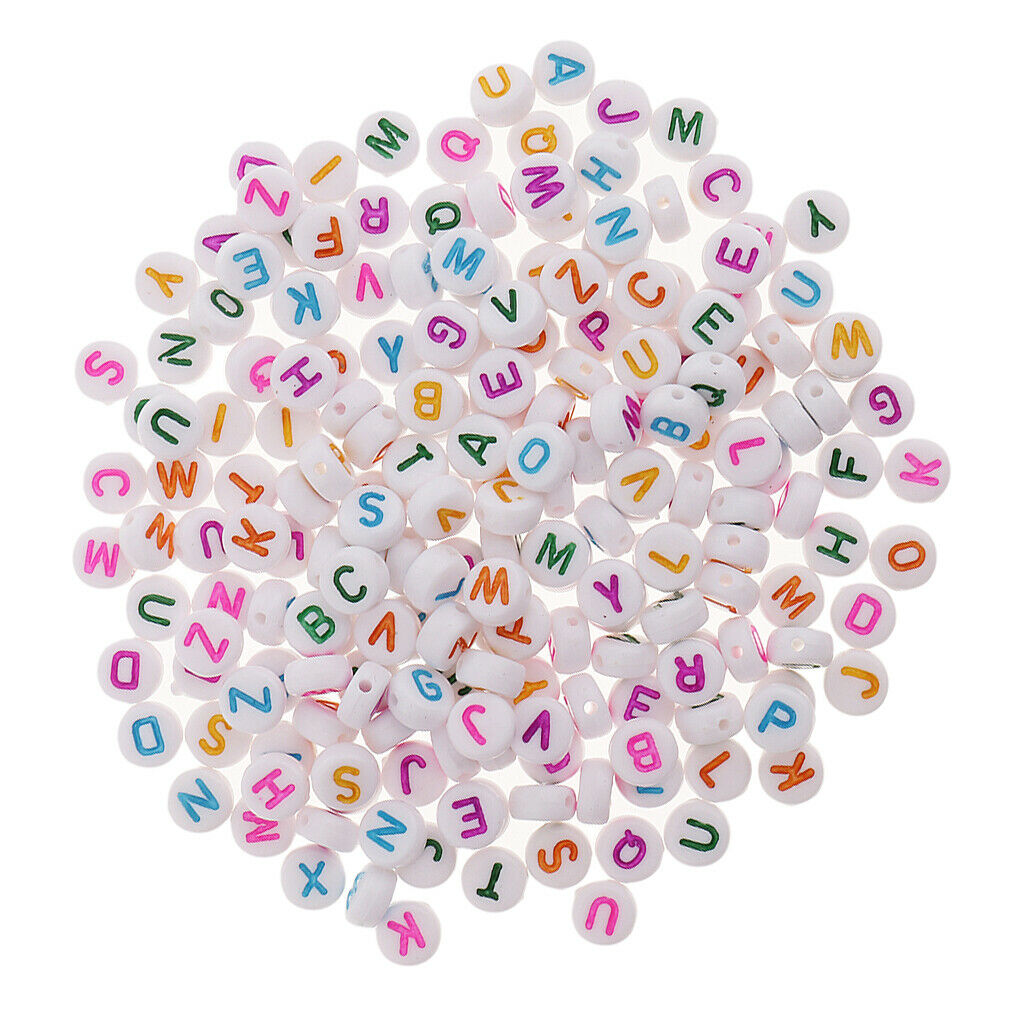 200 Pieces Alphabet Beads DIY Letter Beads For Jewelry Craft Colored Letters