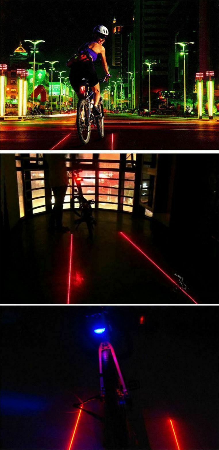 2Laser +5 LED Flashing Lamp Light Rear Cycling Bicycle Bike Tail Safety Warning