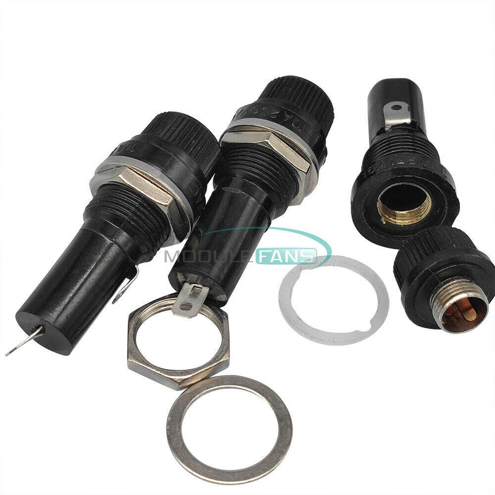 5x Panel Mounted Screw Glass 6x30mm Fuse Holder Bolt-On Car/Truck/Boat 12V-24VDC