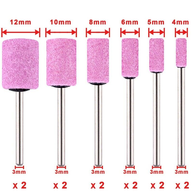 72 Pcs Mounted Points Abrasive Stone Heads Set 6 Sizes Grinding Wheel Bits forL1