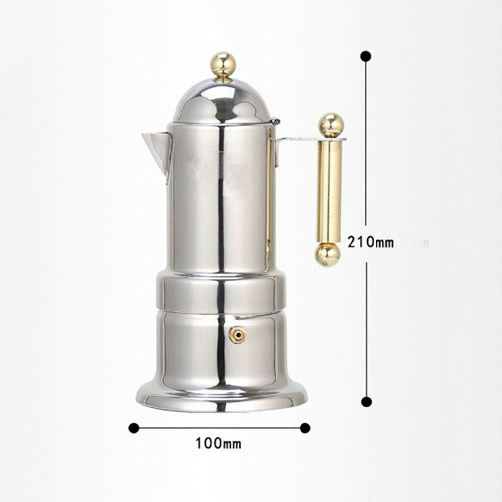 1Pcs Stainless Steel Italian Stovetop Espresso Coffee Maker Tool Cooker