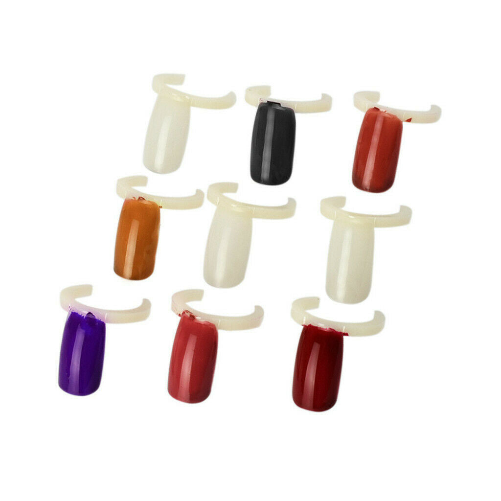 100 Pcs Nail Art Color Pops Graphic Card Ring Polish UV Gel Tip