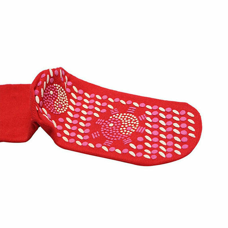 Socks Yoga Auto-Chauffantes Magnetic Unisex - Red Color - New