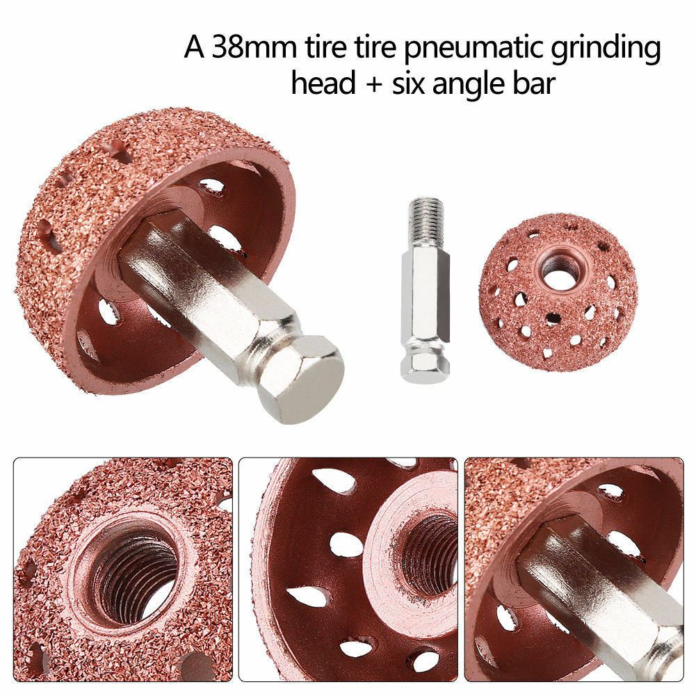 Car Tire Repair Grinding Head Coarse Grit Buffing Wheel with Linking Rod 55mm