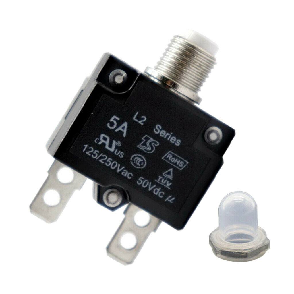 3Pcs 5A 125/250V AC 50V DC Circuit Breaker Manual Overload Protector Switch
