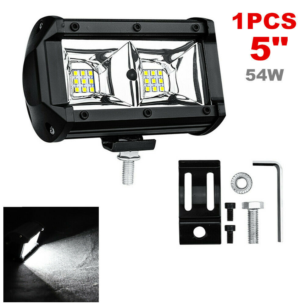 1PCS 5" 54W Car Truck Off-road SUV Fog Lamp LED Work Spot Light Bar 6500K IP67