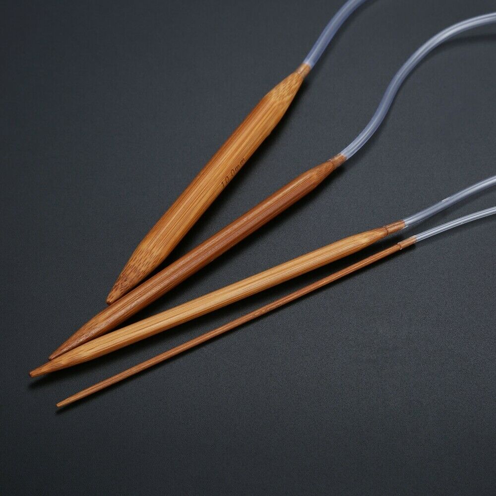 18x Bamboo Knitting Needles DIY Handcraft Sewing Tool 100CM Dia.2-10mm 18 Sizes