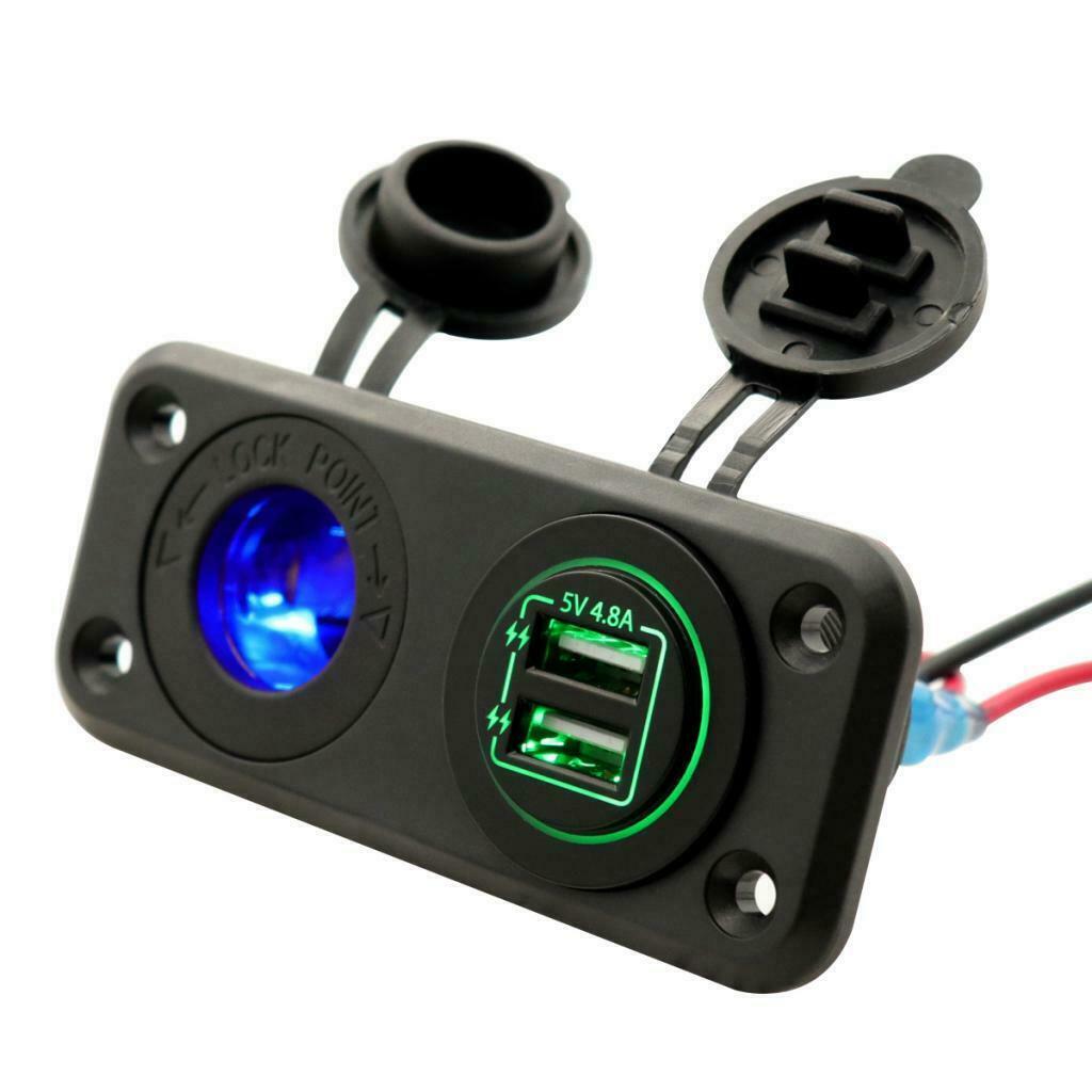 Dual USB Socket Panel With Screws Waterproof Power Socket Adapter Kit
