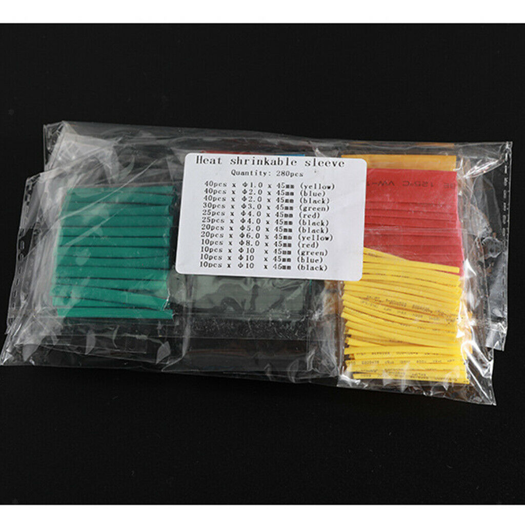 Heat Shrink Tubing Wire Electrical Assortment Sleeving Tube Kit Color 280Pcs