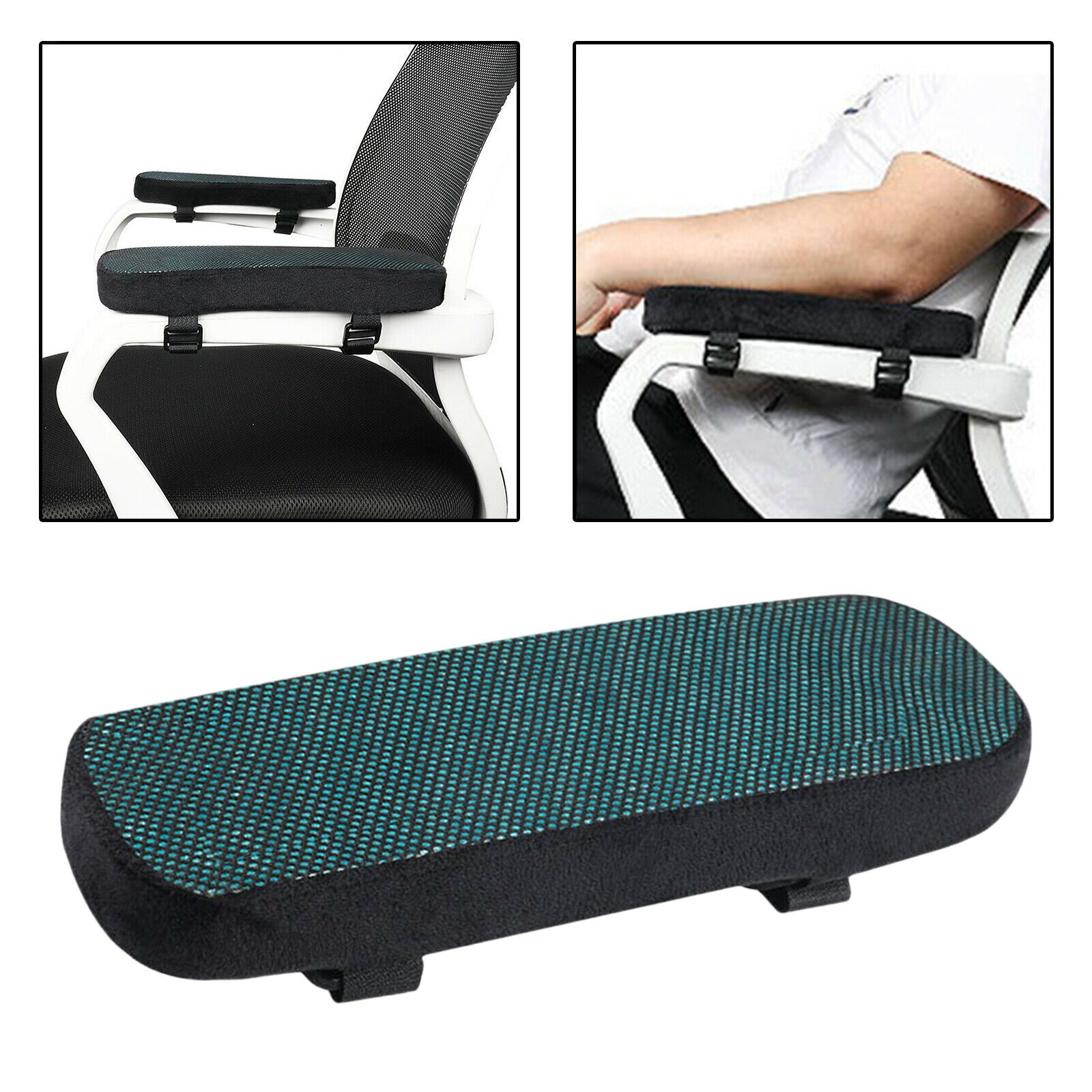 Gel Memory Foam Chair Armrest Cushion Pads Elbow Arm Rest Stress Relief