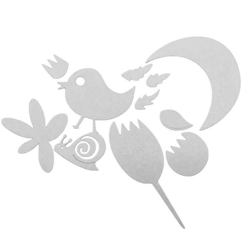 Creative Bird Puzzle Metal Cutting Die Snail Moon Flower Combination Embossing
