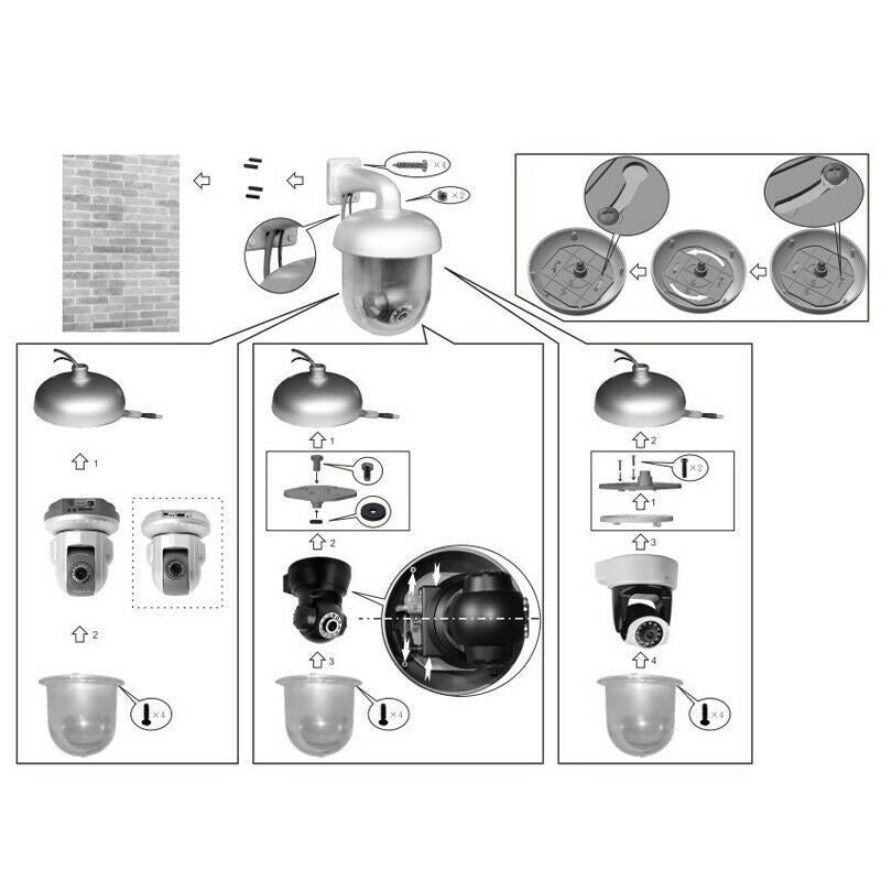 Waterproof Outdoor Dome Housing Cover with Bracket for Security CCTV IP Camera