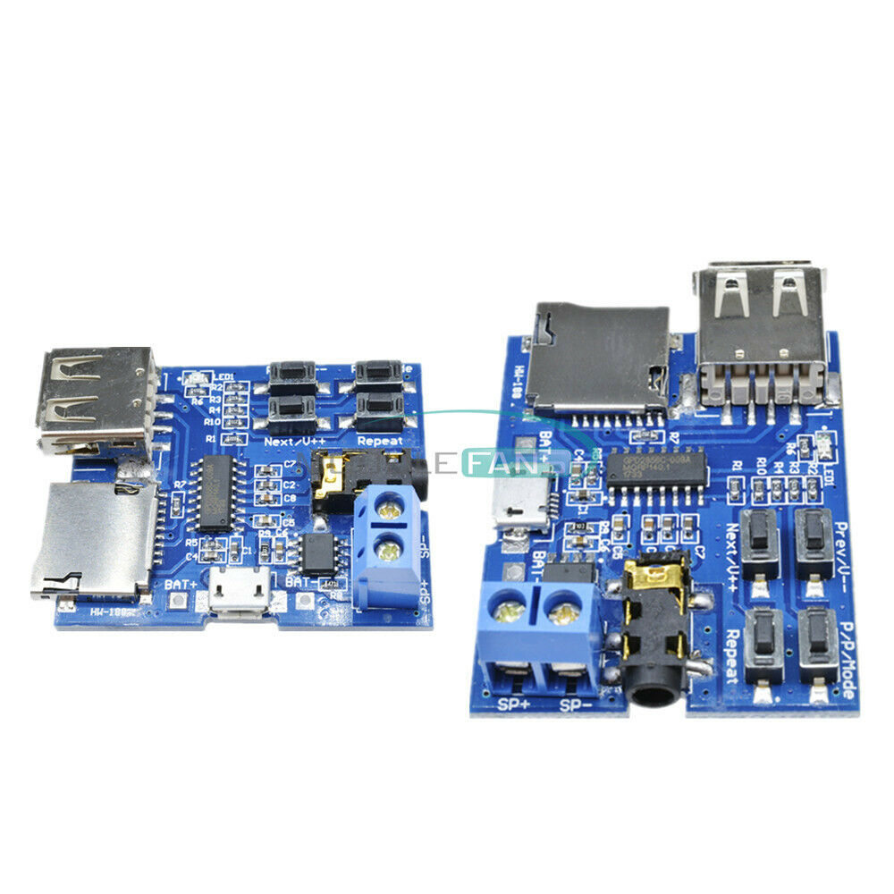 2PCS TF/U Disk MP3 Format Decoder Board Amplifier Decoding Audio Player Module
